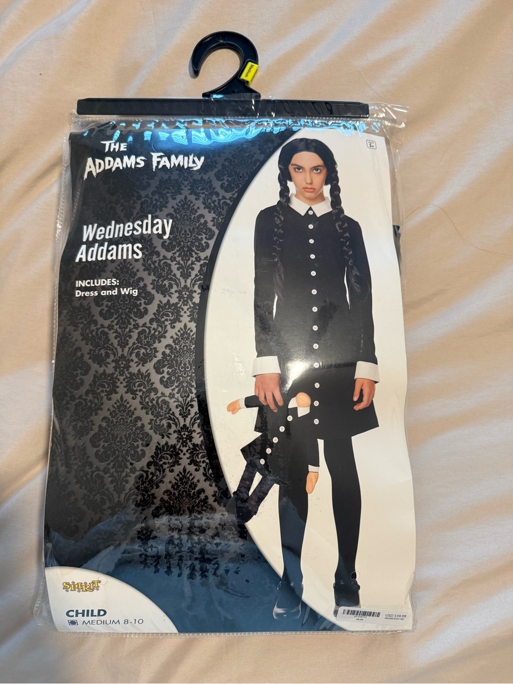 Wednesday Addams Costume Medium for Child with the Thing hand